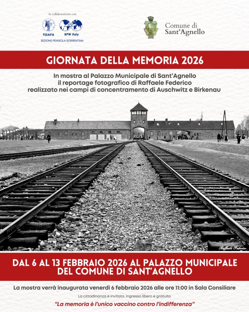 Locandina Giornata della Memoria 2026 SantAgnello
